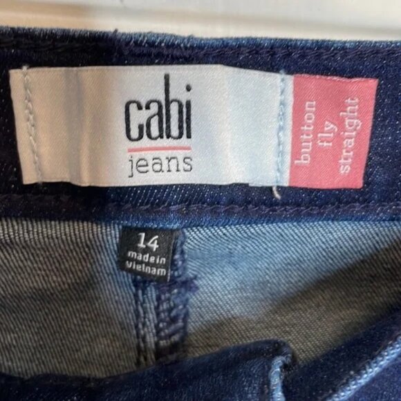 Cabi 4327 Button Fly Straight Jeans Fall 2022 Size 14 EUC - Picture 7 of 10